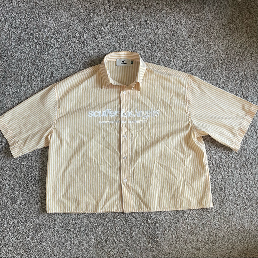 Scuffers Los Angeles Striped Short Sleeve Button Down Shirt